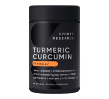 Комплекс с Куркумином и Биоперином, Sports Research, Turmeric Curcumin C3 Complex, 60 капсул