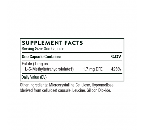 Thorne Research, 5-MTHF 1 mg, 60 капсул