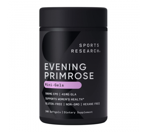 Sports Research, Evening Primrose Oil 500 mg, 240 желатиновых капсул