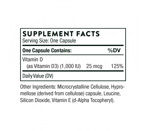 Thorne Research, Vitamin D-1000 IU, 90 капсул