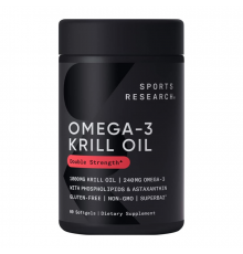 Sports Research, Omega-3 Krill Oil 1000 mg, 60 желатиновых капсул