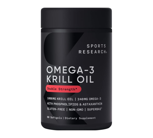 Sports Research, Omega-3 Krill Oil 1000 mg, 60 желатиновых капсул