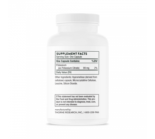 Thorne Research, Potassium Citrate, 90 капсул