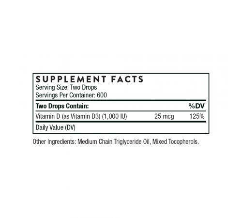 Thorne Research, Vitamin D, 30 мл