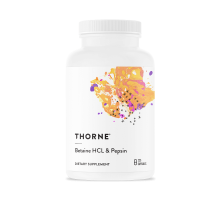 Бетаингидрохлорид и пепсин, Thorne Research, Betaine HCL & Pepsin, 225 капсул